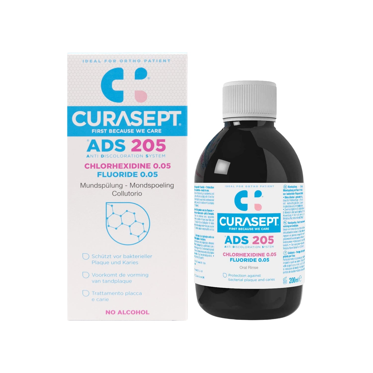 Curasept 0.05% MOUTHWASH 200ml - Pack of 4