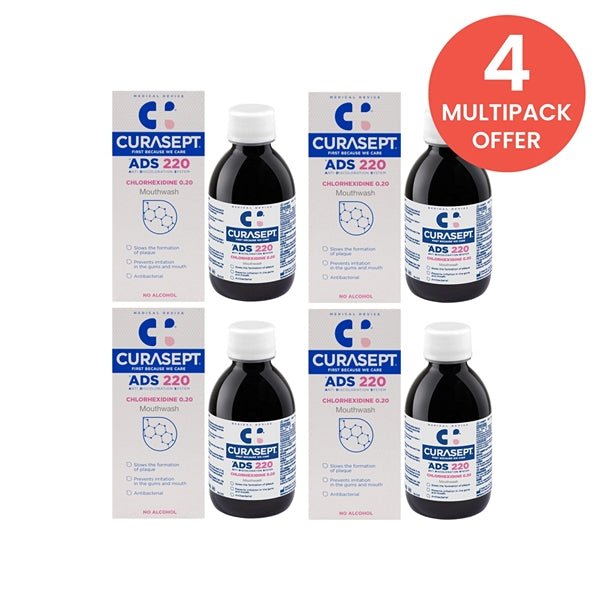 Curasept 0.2% Mouthwash 200ml - Pack of 4
