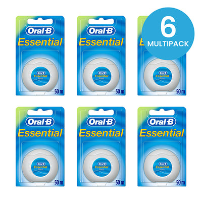 Oral-B Essential FLOSS Unwaxed 50m - Multipack of 6