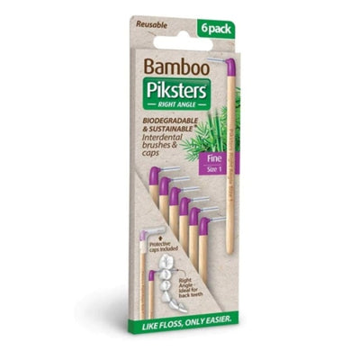 Bamboo Piksters Interdental Brushes Angle 6-Pack