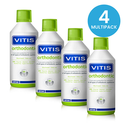 VITIS Orthodontic Mouthwash 500ml - Multipack of 4