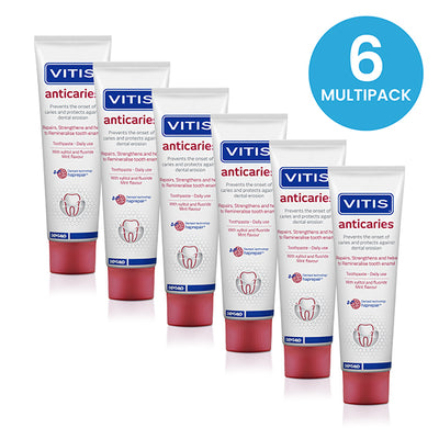 VITIS Anti-Caries Toothpaste 100ml - Multipack of 6