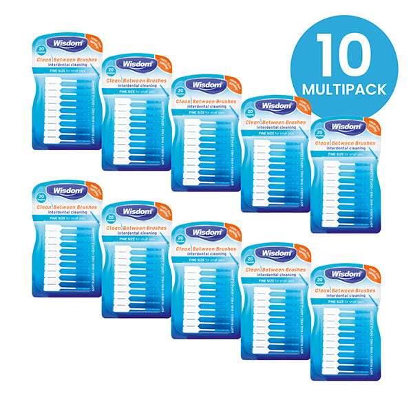 Wisdom Clean Between Interdental Brushes 20's Fine Blue - Multipack of 10