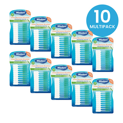 Wisdom Clean Between Interdental Brushes 20's Medium Green - Pack 10