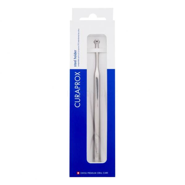 Curaprox Interdental Brush Holder Steel Silver Click-in - main image