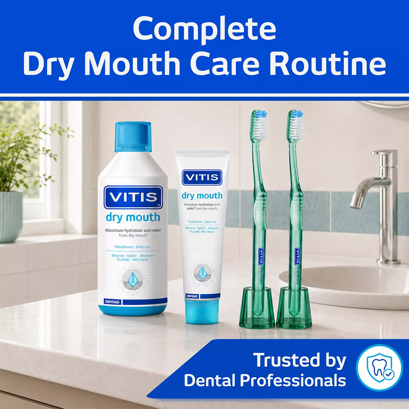 VITIS Dry Mouth Toothpaste & Mouthwash Bundle