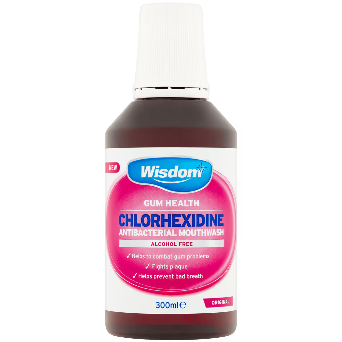 Wisdom Chlorhexidine 0.2% Original Alcohol-Free Mouthwash (300ml)
