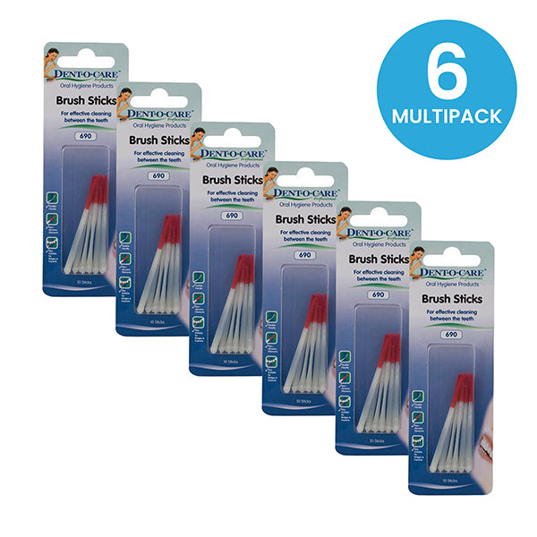 Dent-O-Care Brush Sticks 10's (Paro Brushes) - Multipack of 6