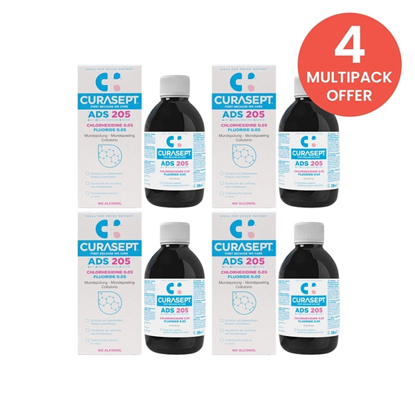 Curasept 0.05% MOUTHWASH 200ml - Pack of 4