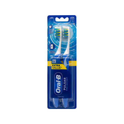 Oral-B Battery Toothbrush Pulsar Medium Bristles 2-Pack - image