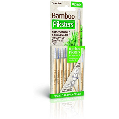 BAMBOO Piksters Ecofriendly Interdental Brushes 8-pack Grey - Size 0