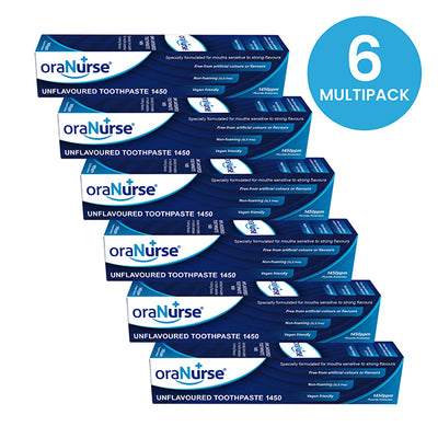 OraNurse Unflavoured Toothpaste 50ml - Multipack of 6
