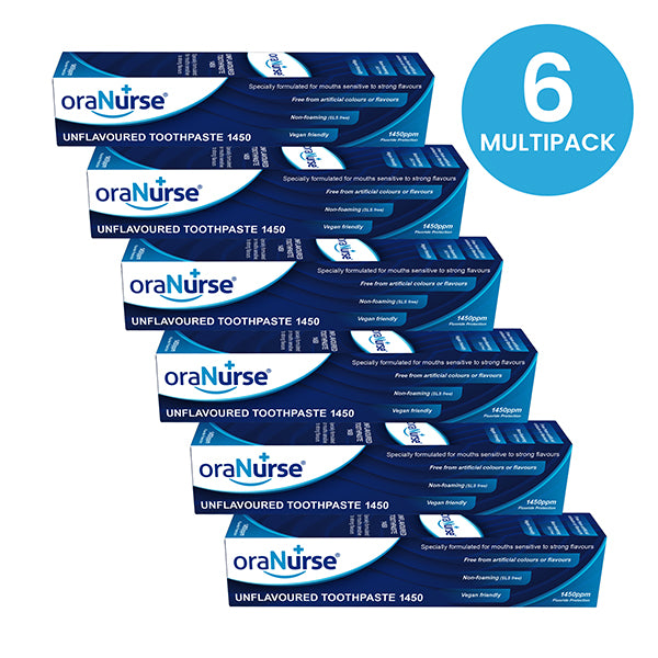OraNurse Unflavoured Toothpaste 50ml - Multipack of 6
