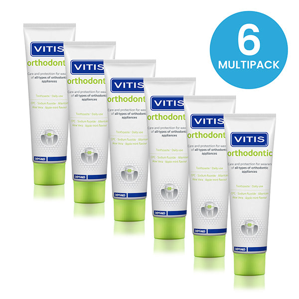 VITIS Orthodontic Toothpaste 100ml - Multipack of 6