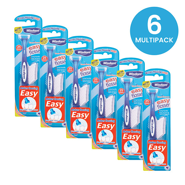 Wisdom Easy Flosser 25's - Multipack of 6