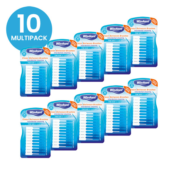 Wisdom Clean Between Interdental Brushes 20's Fine Blue - Pack of 10