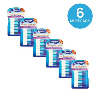Wisdom Clean Between Interdental Brushes  20's Large Purple - Multipack of 6