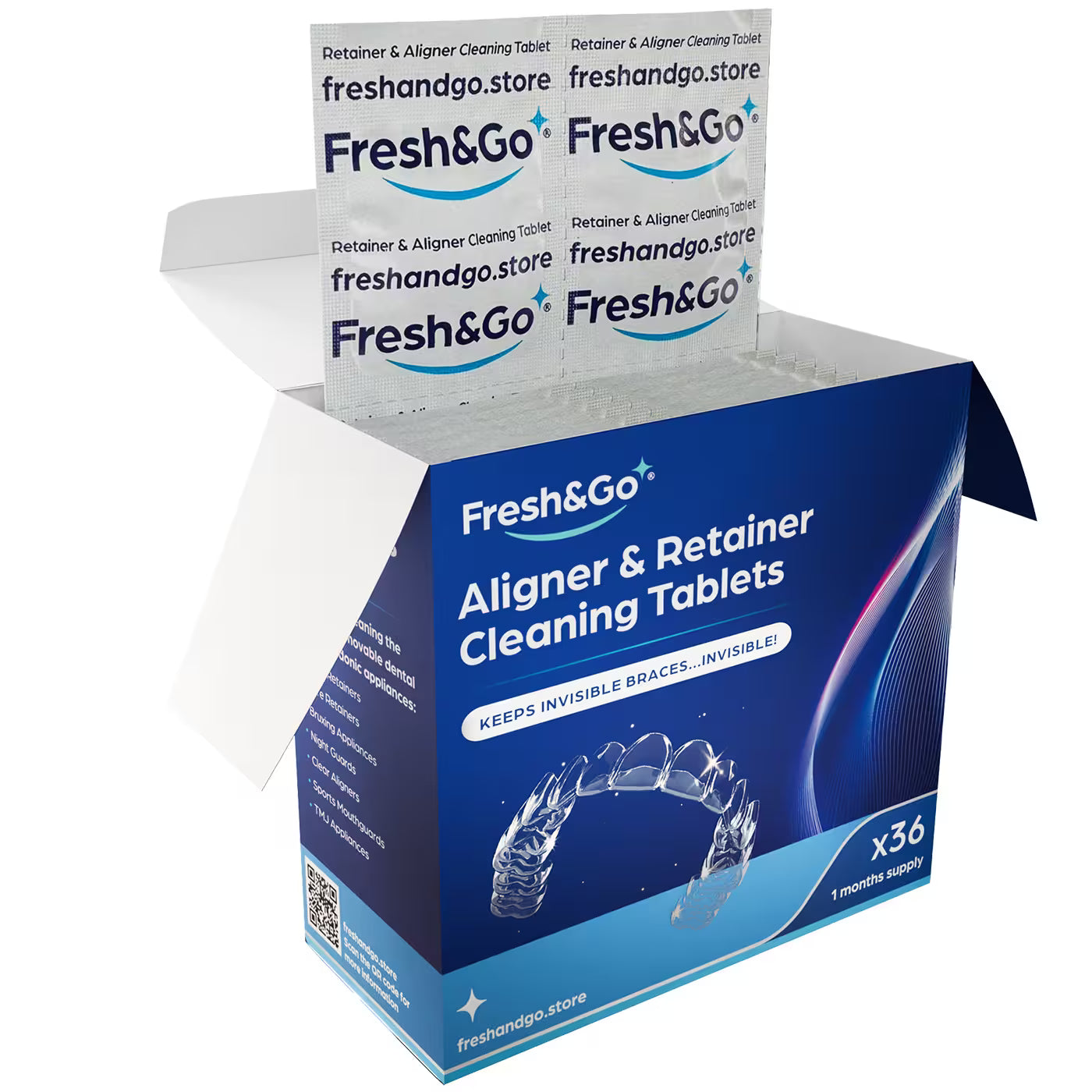 Fresh & Go Aligner and Retainer Cleaning Tablets (36)