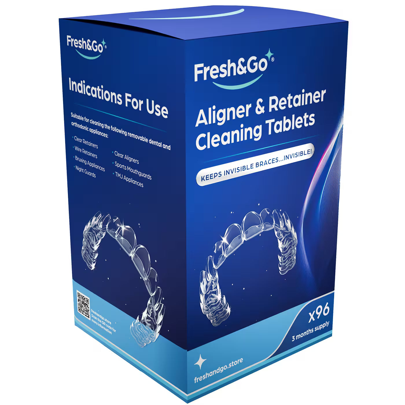 Fresh & Go Aligner and Retainer Cleaning Tablets (96)