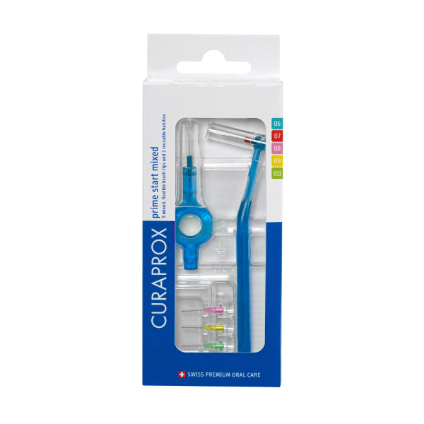 Curaprox CPS PRIME Interdental Brushes Starter Kit - 2 Handles, 5 Brushes