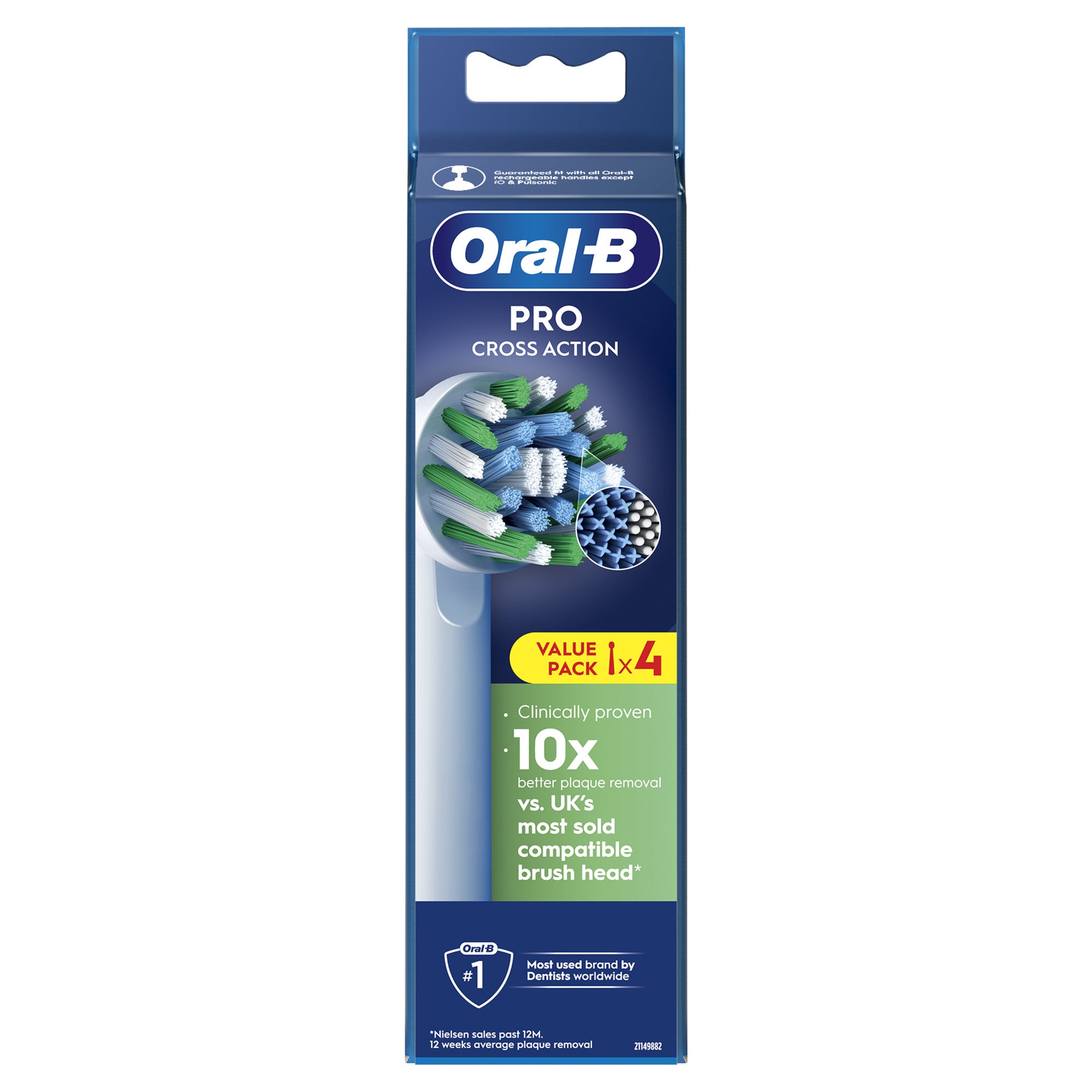 Oral-B Toothbrush Replacement Heads Pro Cross Action 4Pk - main image