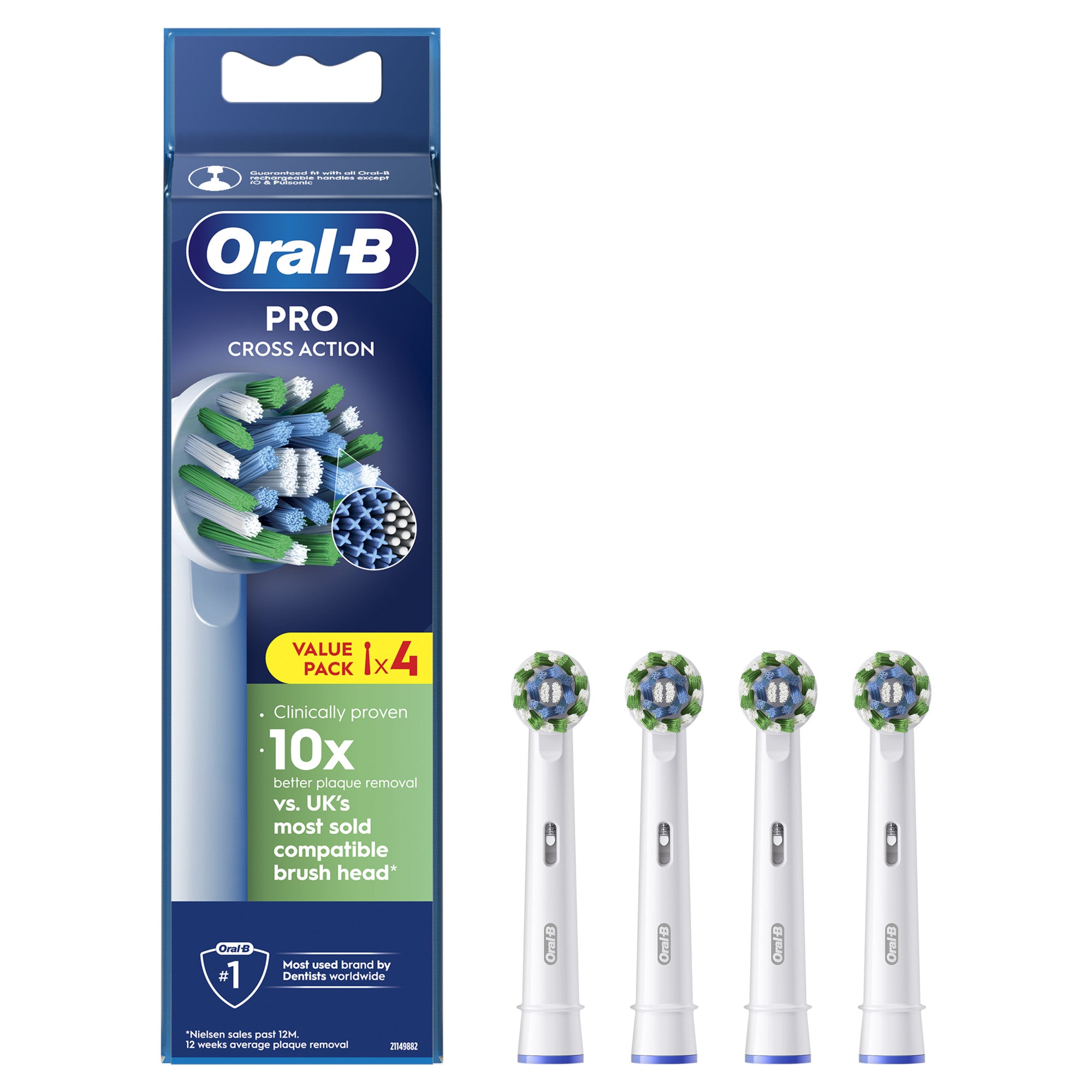 Oral-B Toothbrush Replacement Heads Pro Cross Action 4Pk - image
