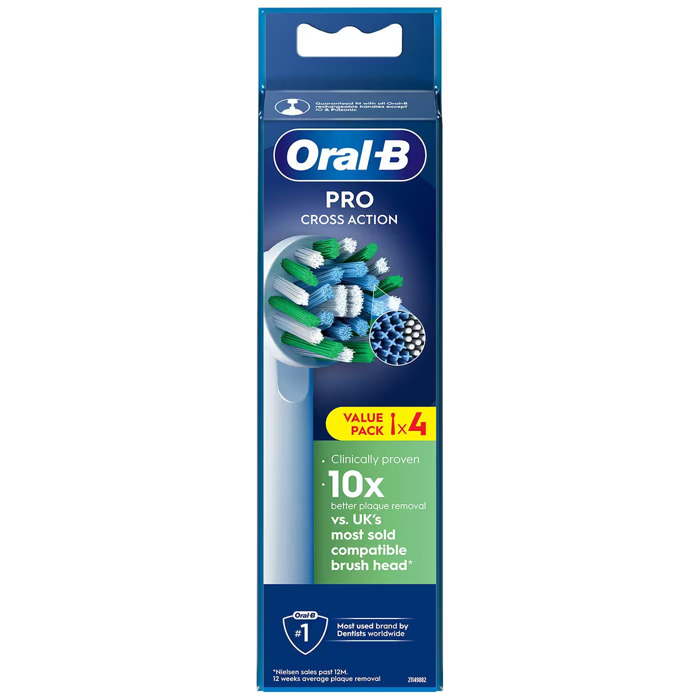Oral-B Pro Cross Action Replacement Heads 4 Pack