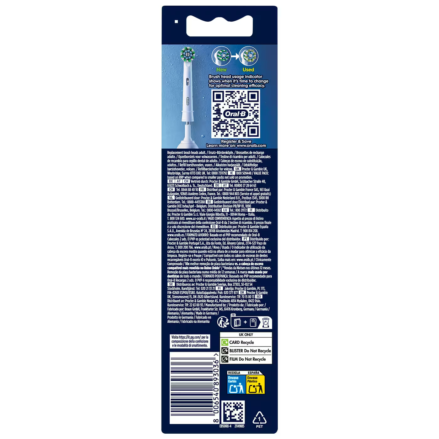 Oral-B Pro Cross Action Replacement Heads 4 Pack