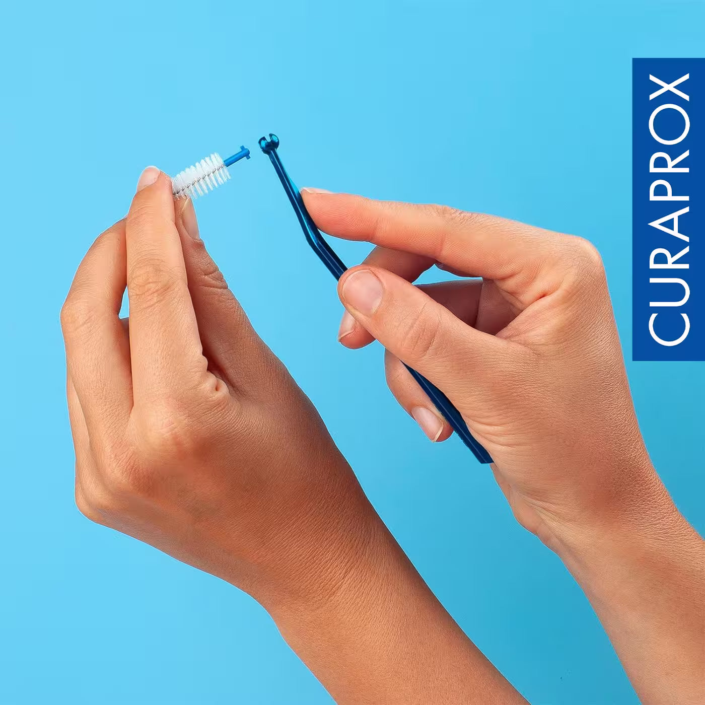 Curaprox Steel Blue Click Interdental Brush Holder