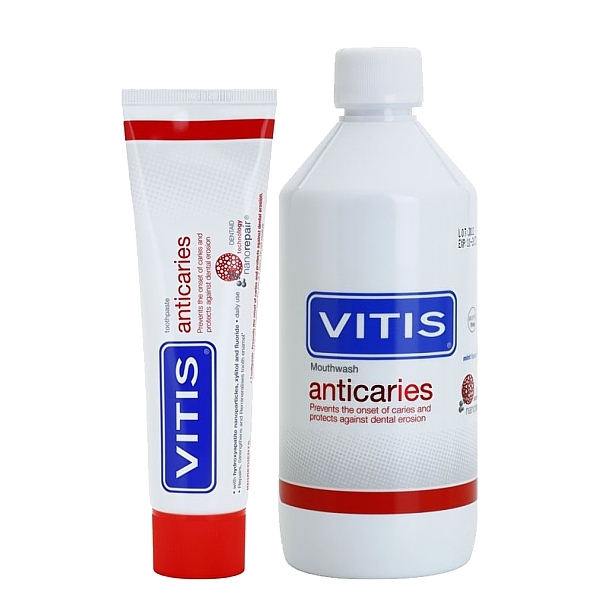 VITIS Anticaries Set: Mouthwash + Toothpaste